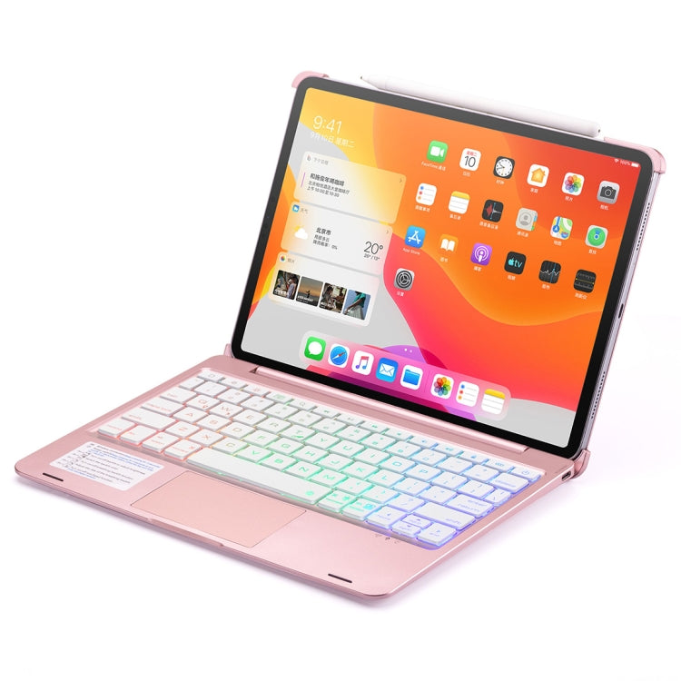 F110TS For iPad Pro 11 inch (2018) & (2020) Colorful Backlit Bluetooth Keyboard Tablet Case with Touchpad