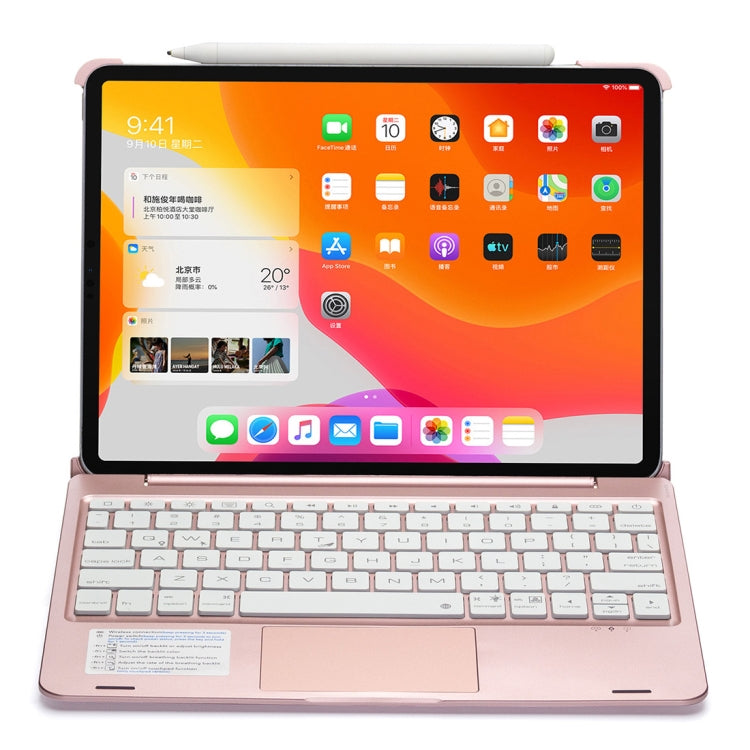 F110TS For iPad Pro 11 inch (2018) & (2020) Colorful Backlit Bluetooth Keyboard Tablet Case with Touchpad