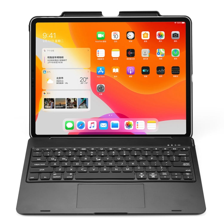 F129TS For iPad Pro 12.9 inch (2020) Colorful Backlit Bluetooth Keyboard Tablet Case with Touchpad & Pen Slot