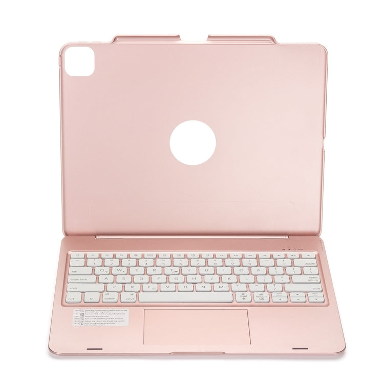 F129TS For iPad Pro 12.9 inch (2020) Colorful Backlit Bluetooth Keyboard Tablet Case with Touchpad & Pen Slot