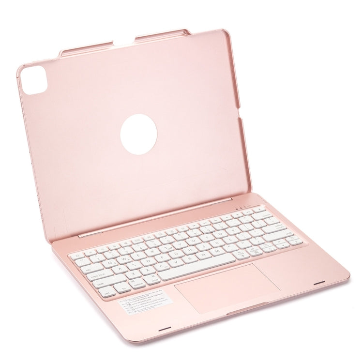 F129TS For iPad Pro 12.9 inch (2020) Colorful Backlit Bluetooth Keyboard Tablet Case with Touchpad & Pen Slot