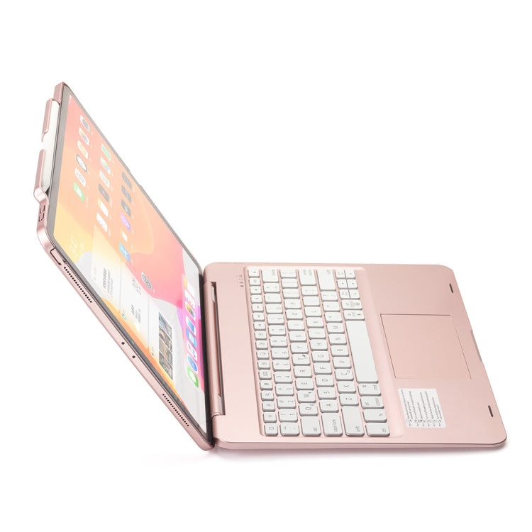 F129TS For iPad Pro 12.9 inch (2020) Colorful Backlit Bluetooth Keyboard Tablet Case with Touchpad & Pen Slot