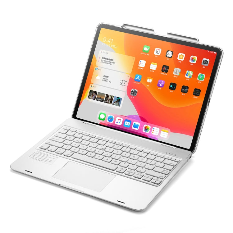 F129TS For iPad Pro 12.9 inch (2020) Colorful Backlit Bluetooth Keyboard Tablet Case with Touchpad & Pen Slot