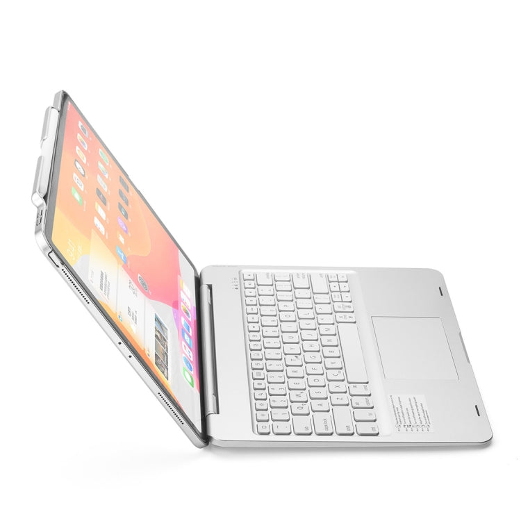 F129TS For iPad Pro 12.9 inch (2020) Colorful Backlit Bluetooth Keyboard Tablet Case with Touchpad & Pen Slot