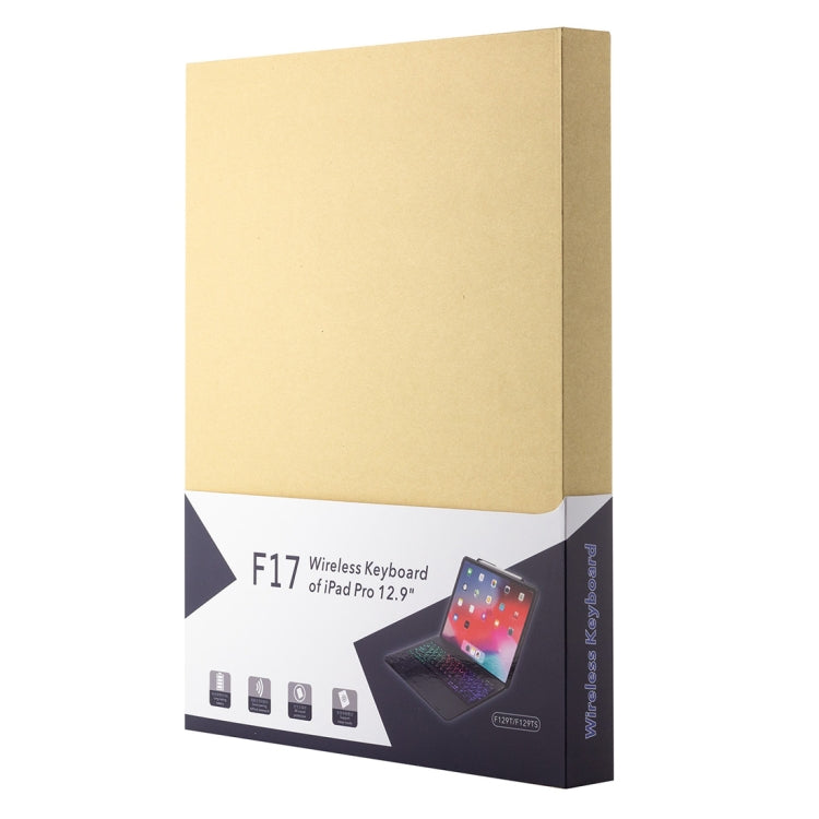 F129TS For iPad Pro 12.9 inch (2020) Colorful Backlit Bluetooth Keyboard Tablet Case with Touchpad & Pen Slot