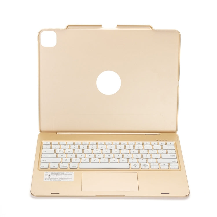F129TS For iPad Pro 12.9 inch (2020) Colorful Backlit Bluetooth Keyboard Tablet Case with Touchpad & Pen Slot