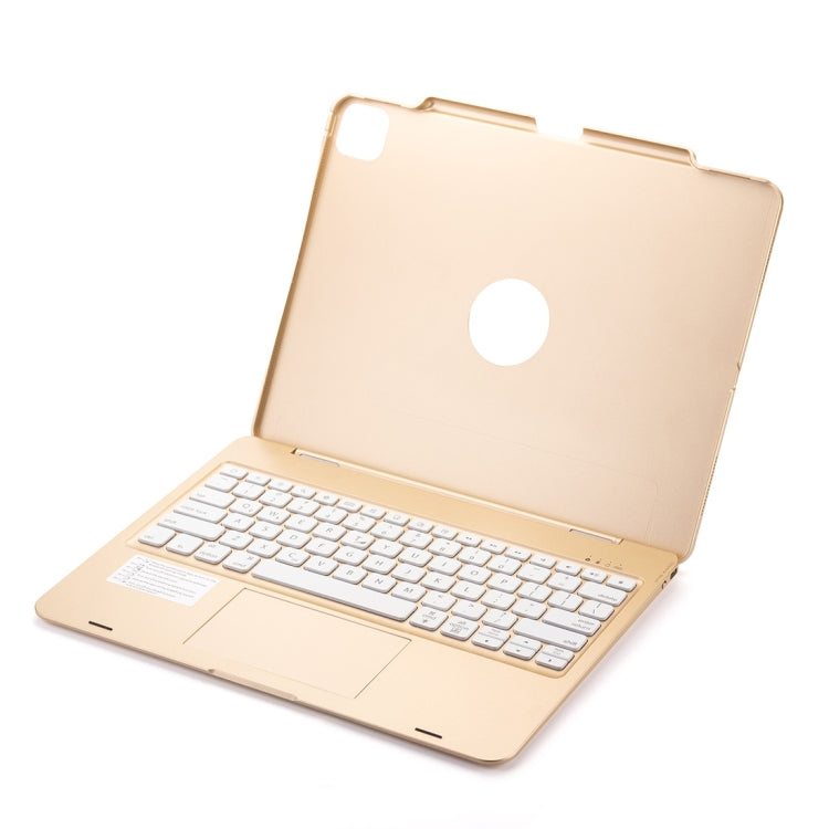 F129TS For iPad Pro 12.9 inch (2020) Colorful Backlit Bluetooth Keyboard Tablet Case with Touchpad & Pen Slot
