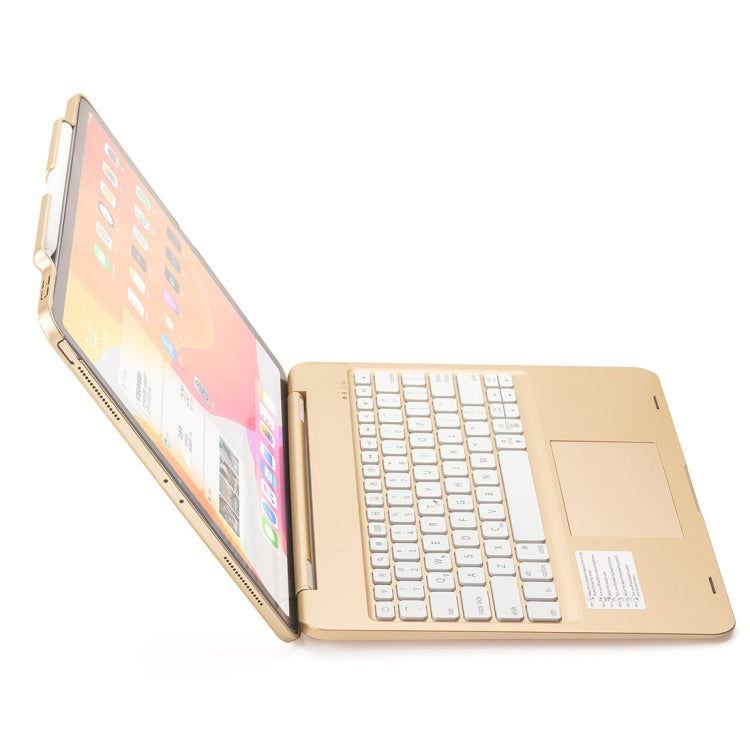 F129TS For iPad Pro 12.9 inch (2020) Colorful Backlit Bluetooth Keyboard Tablet Case with Touchpad & Pen Slot
