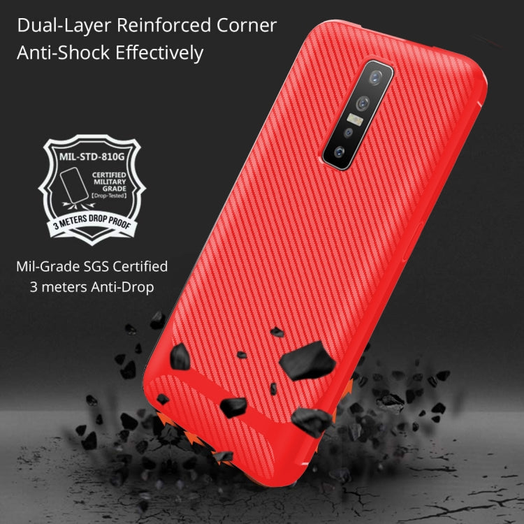 For Vivo V17 Pro Carbon Fiber Texture Shockproof TPU Protective Case