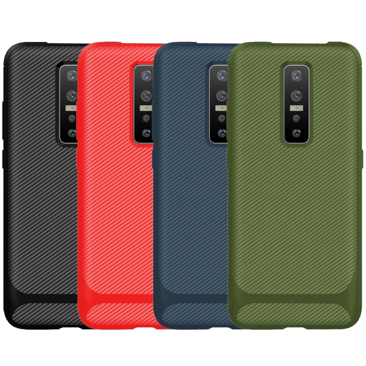 For Vivo V17 Pro Carbon Fiber Texture Shockproof TPU Protective Case