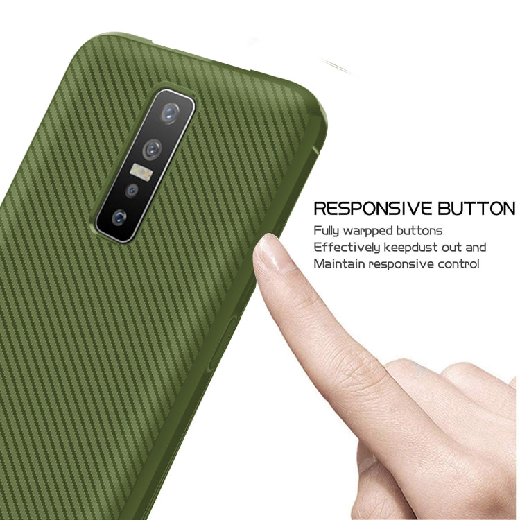 For Vivo V17 Pro Carbon Fiber Texture Shockproof TPU Protective Case