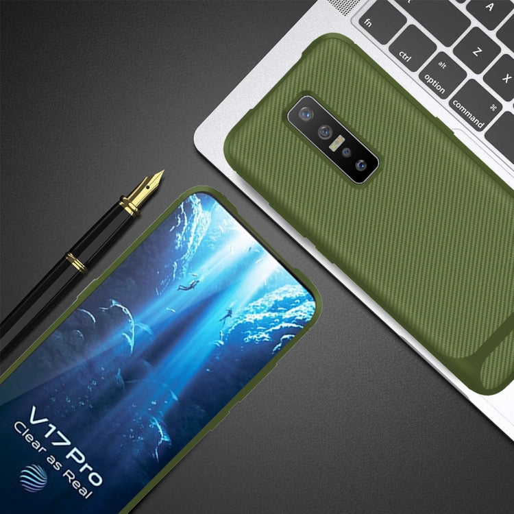 For Vivo V17 Pro Carbon Fiber Texture Shockproof TPU Protective Case