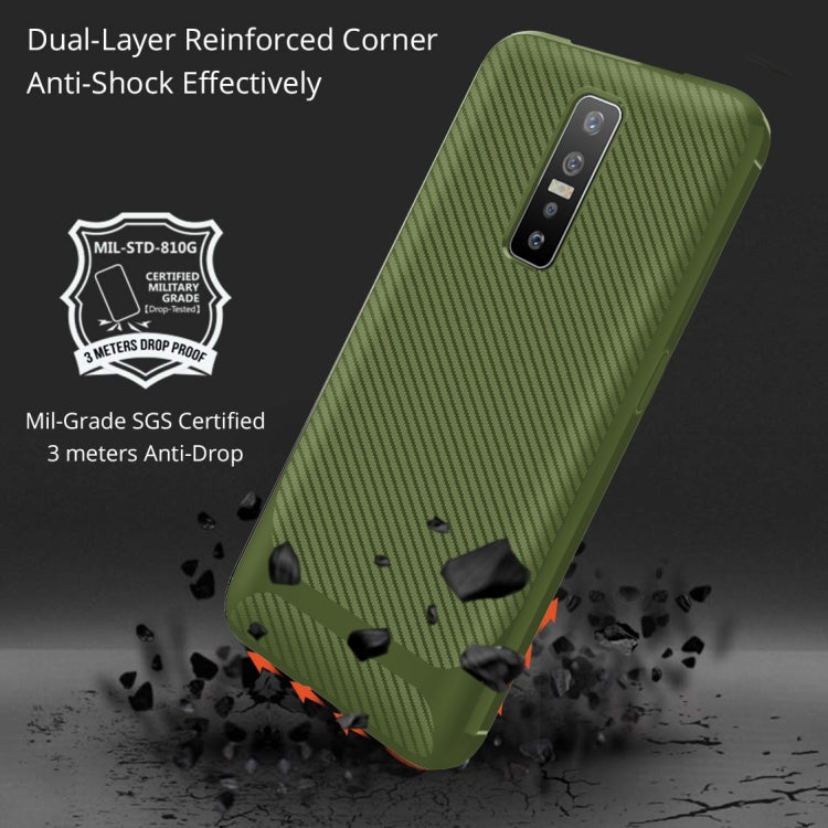 For Vivo V17 Pro Carbon Fiber Texture Shockproof TPU Protective Case