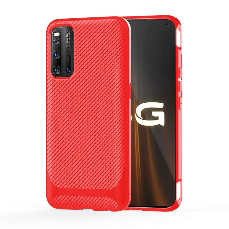 For Vivo IQOO 3 Carbon Fiber Texture Shockproof TPU Protective Case