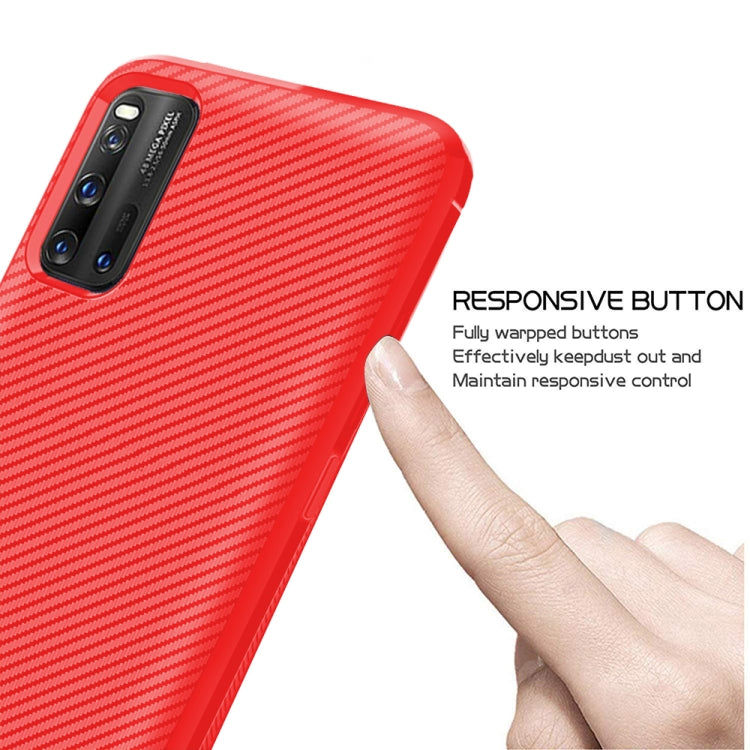 For Vivo IQOO 3 Carbon Fiber Texture Shockproof TPU Protective Case
