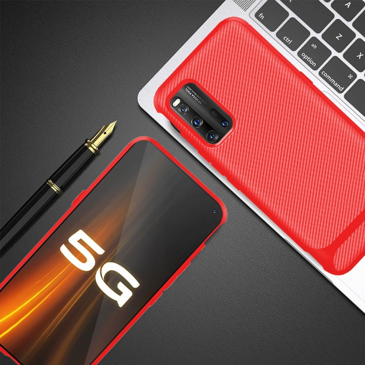 For Vivo IQOO 3 Carbon Fiber Texture Shockproof TPU Protective Case