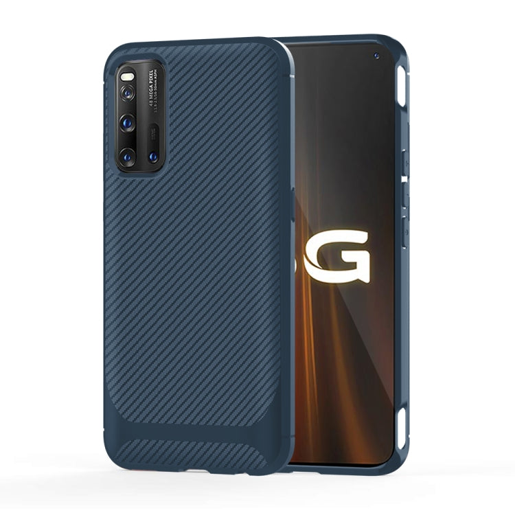 For Vivo IQOO 3 Carbon Fiber Texture Shockproof TPU Protective Case