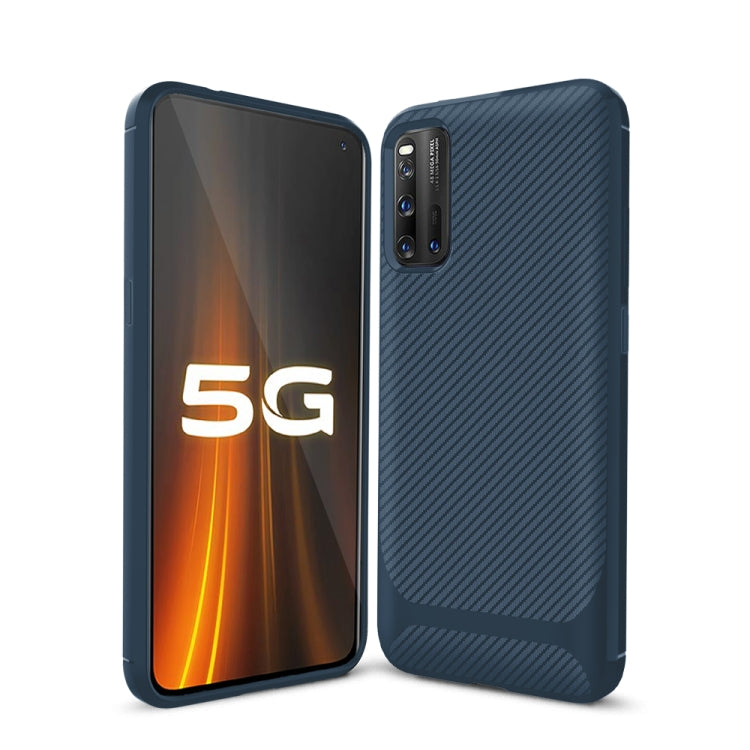 For Vivo IQOO 3 Carbon Fiber Texture Shockproof TPU Protective Case