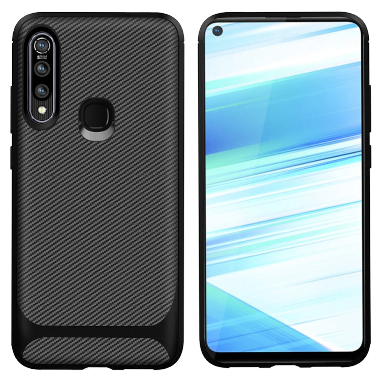 For Vivo V15 / S1(China Version) Carbon Fiber Texture Shockproof TPU Protective Case