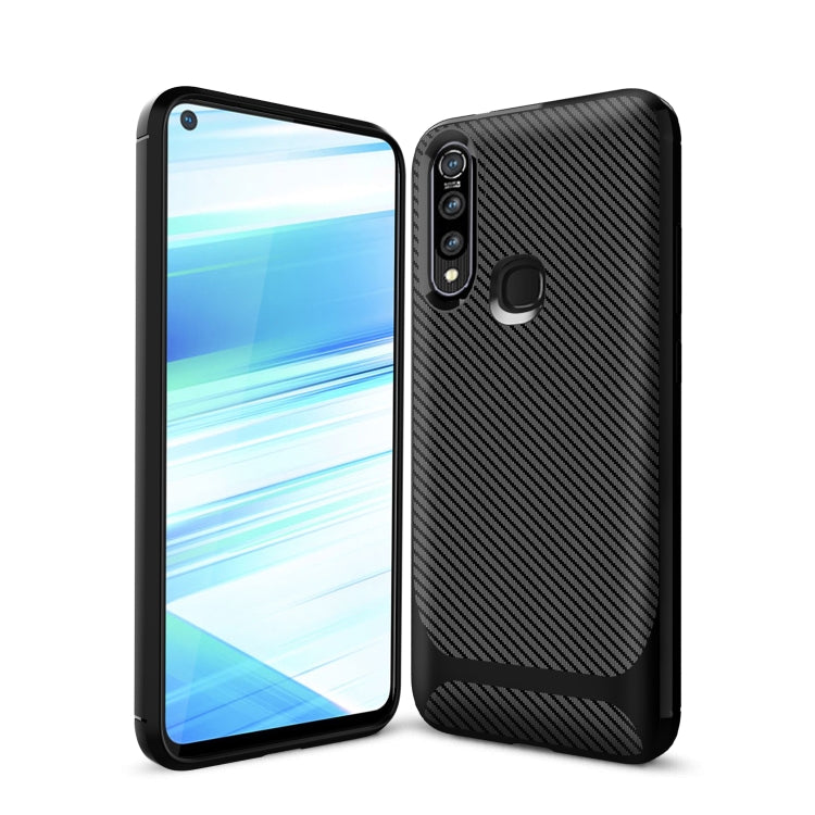 For Vivo Z5x / Z1 Pro Carbon Fiber Texture Shockproof TPU Protective Case
