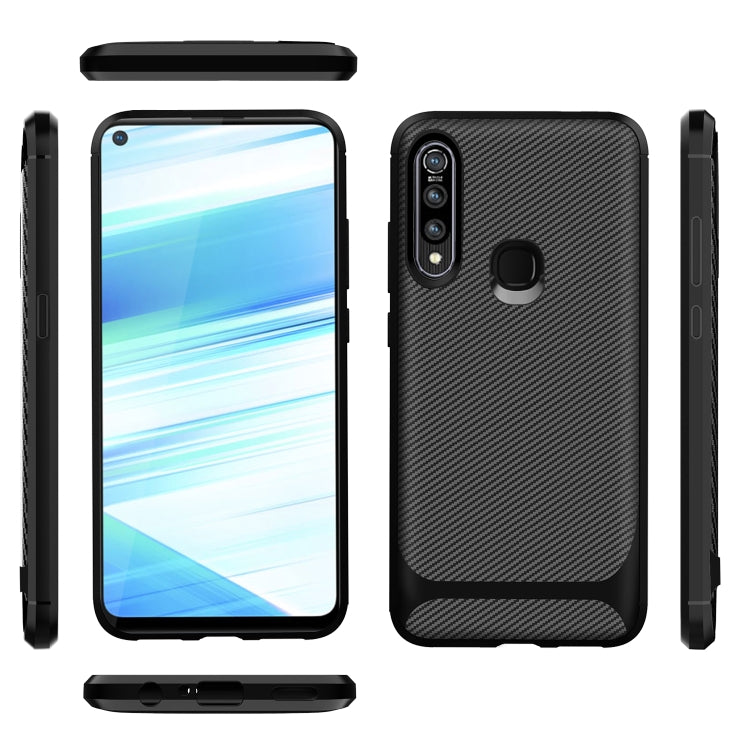 For Vivo Z5x / Z1 Pro Carbon Fiber Texture Shockproof TPU Protective Case