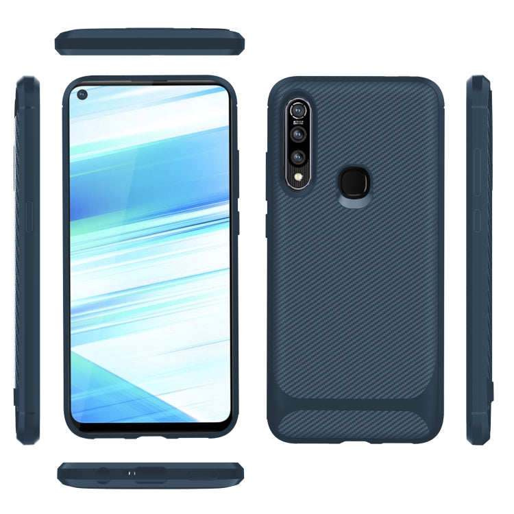 For Vivo Z5x / Z1 Pro Carbon Fiber Texture Shockproof TPU Protective Case