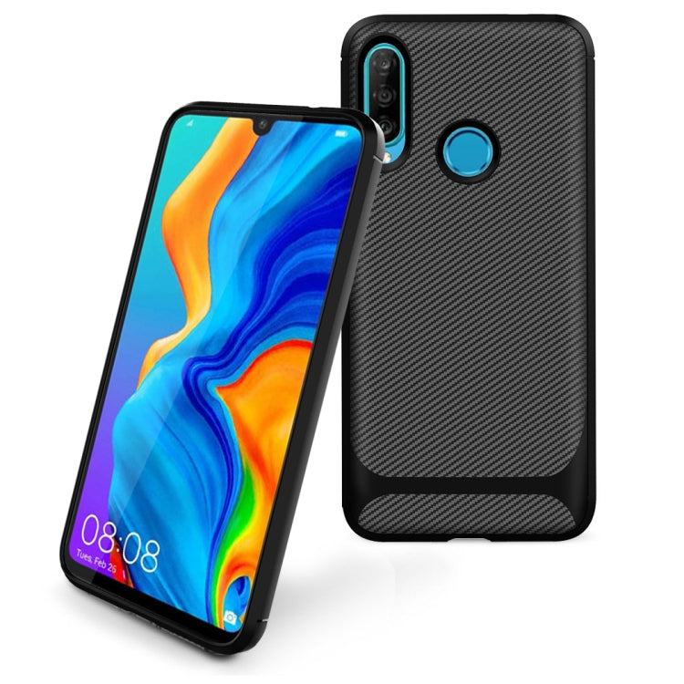 For Huawei P20 Lite (2019) / Nova 5i Carbon Fiber Texture Shockproof TPU Protective Case