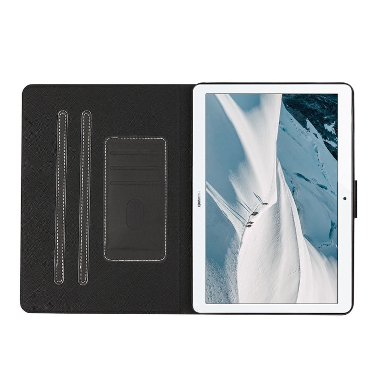 For Huawei MediaPad T3 Solid Color Horizontal Flip Leather Case with Card Slots & Holder