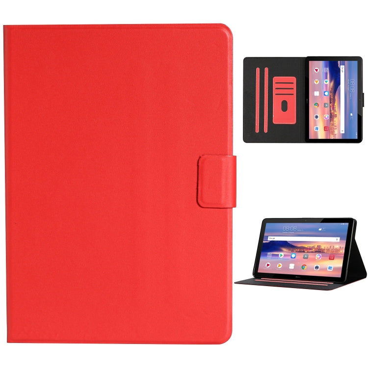 For Huawei MediaPad T5 Solid Color Horizontal Flip Leather Case with Card Slots & Holder