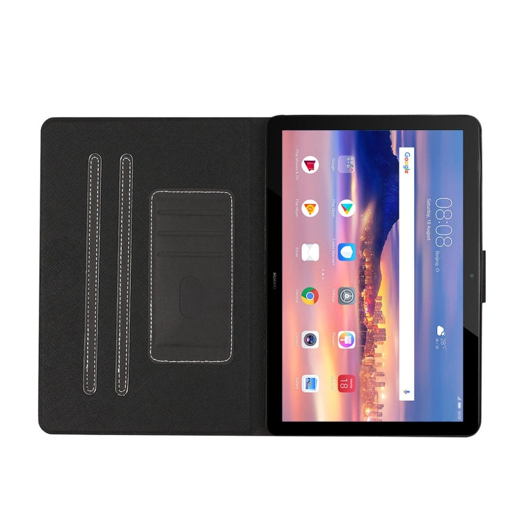 For Huawei MediaPad T5 Solid Color Horizontal Flip Leather Case with Card Slots & Holder