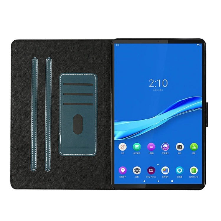 For Lenovo Tab M10 Plus Solid Color Horizontal Flip Leather Case with Card Slots & Holder & Sleep / Wake-up Function