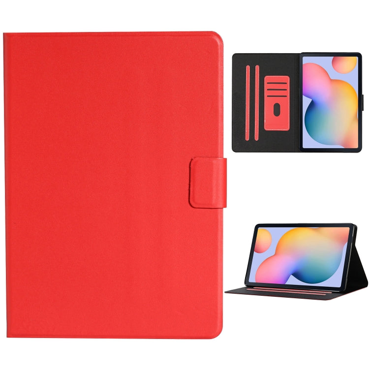 For Samsung Galaxy Tab S6 Lite (P610/615) Solid Color Horizontal Flip Leather Case with Card Slots & Holder & Sleep / Wake-up Function