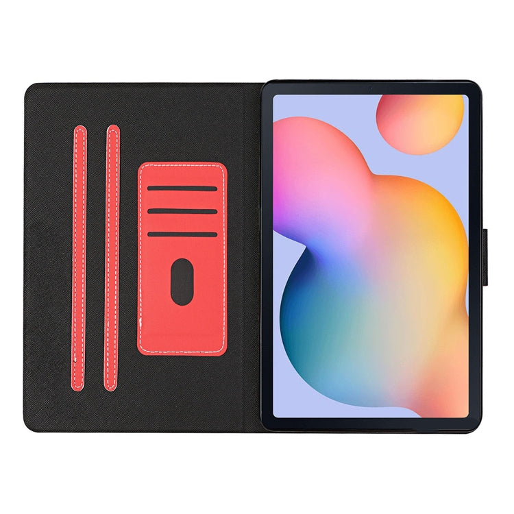 For Samsung Galaxy Tab S6 Lite (P610/615) Solid Color Horizontal Flip Leather Case with Card Slots & Holder & Sleep / Wake-up Function