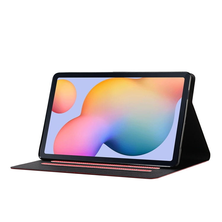 For Samsung Galaxy Tab S6 Lite (P610/615) Solid Color Horizontal Flip Leather Case with Card Slots & Holder & Sleep / Wake-up Function
