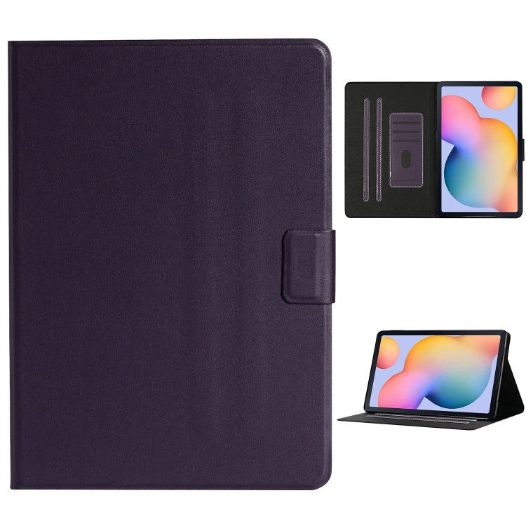 For Samsung Galaxy Tab S6 Lite (P610/615) Solid Color Horizontal Flip Leather Case with Card Slots & Holder & Sleep / Wake-up Function