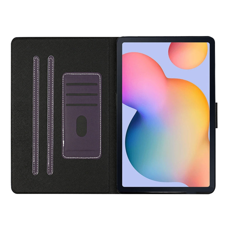For Samsung Galaxy Tab S6 Lite (P610/615) Solid Color Horizontal Flip Leather Case with Card Slots & Holder & Sleep / Wake-up Function