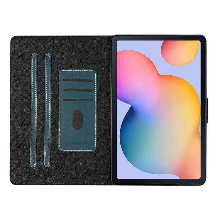 For Samsung Galaxy Tab S6 Lite (P610/615) Solid Color Horizontal Flip Leather Case with Card Slots & Holder & Sleep / Wake-up Function