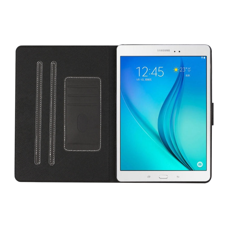 For Samsung Galaxy Tab A 9.7 T550/T555C Solid Color Horizontal Flip Leather Case with Card Slots & Holder & Sleep / Wake-up Function