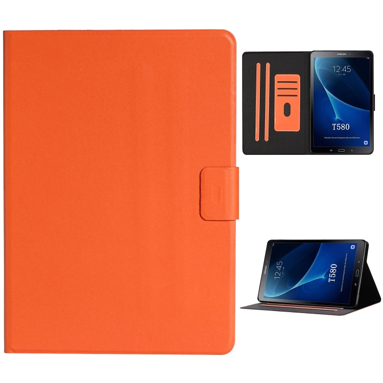 For Samsung Galaxy Tab A 10.1 T580/T585 (2016) Solid Color Horizontal Flip Leather Case with Card Slots & Holder & Sleep / Wake-up Function
