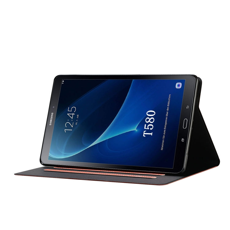 For Samsung Galaxy Tab A 10.1 T580/T585 (2016) Solid Color Horizontal Flip Leather Case with Card Slots & Holder & Sleep / Wake-up Function