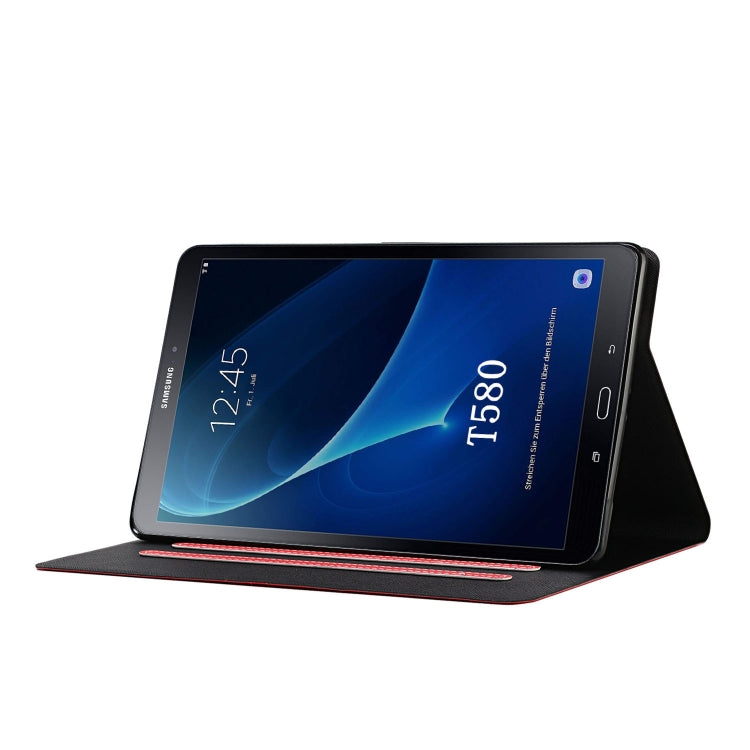 For Samsung Galaxy Tab A 10.1 T580/T585 (2016) Solid Color Horizontal Flip Leather Case with Card Slots & Holder & Sleep / Wake-up Function
