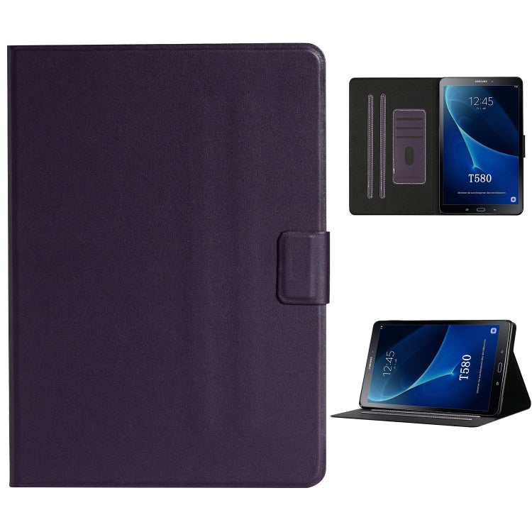 For Samsung Galaxy Tab A 10.1 T580/T585 (2016) Solid Color Horizontal Flip Leather Case with Card Slots & Holder & Sleep / Wake-up Function