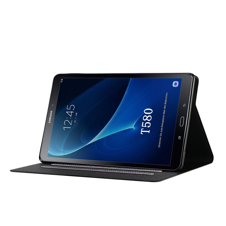 For Samsung Galaxy Tab A 10.1 T580/T585 (2016) Solid Color Horizontal Flip Leather Case with Card Slots & Holder & Sleep / Wake-up Function