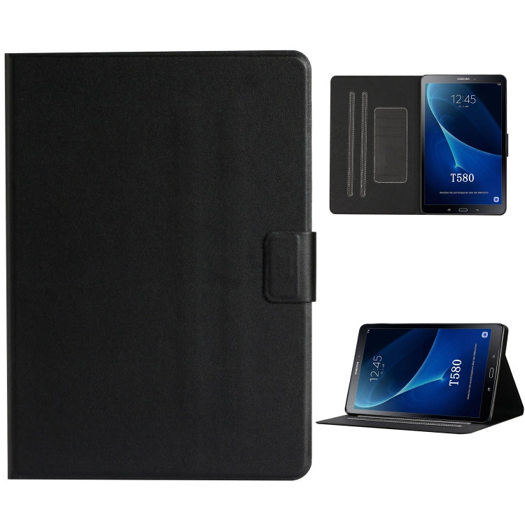 For Samsung Galaxy Tab A 10.1 T580/T585 (2016) Solid Color Horizontal Flip Leather Case with Card Slots & Holder & Sleep / Wake-up Function
