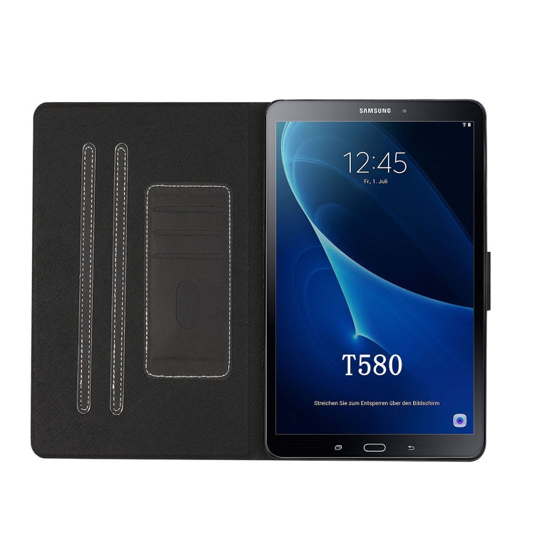 For Samsung Galaxy Tab A 10.1 T580/T585 (2016) Solid Color Horizontal Flip Leather Case with Card Slots & Holder & Sleep / Wake-up Function