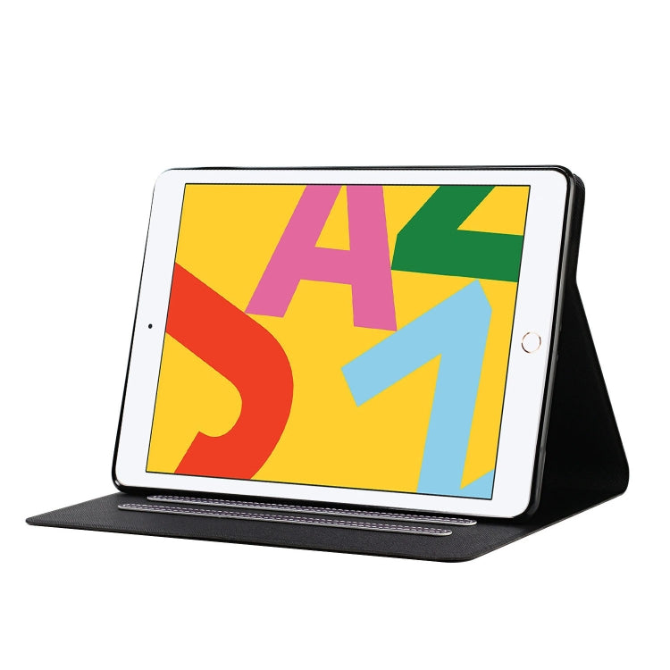 For iPad 10.2 Solid Color Horizontal Flip Leather Case with Card Slots & Holder & Sleep / Wake-up Function