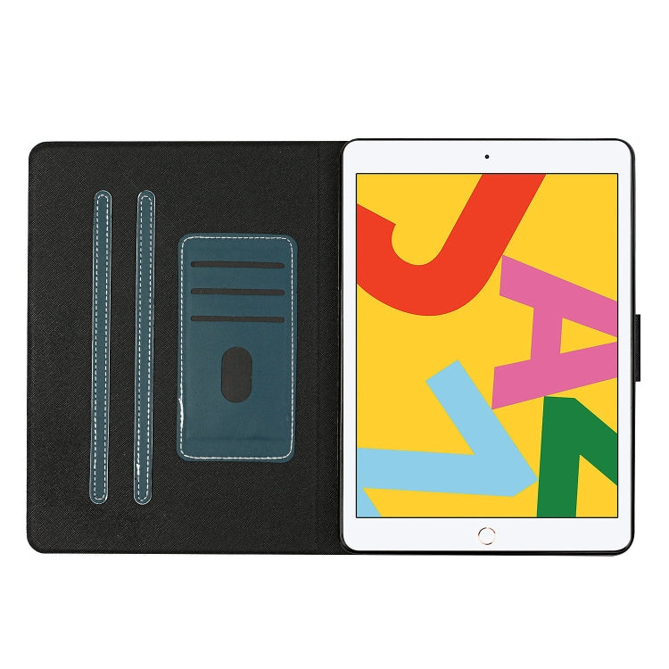 For iPad 10.2 Solid Color Horizontal Flip Leather Case with Card Slots & Holder & Sleep / Wake-up Function