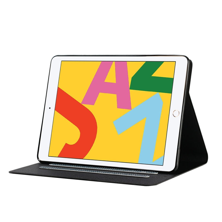 For iPad 10.2 Solid Color Horizontal Flip Leather Case with Card Slots & Holder & Sleep / Wake-up Function