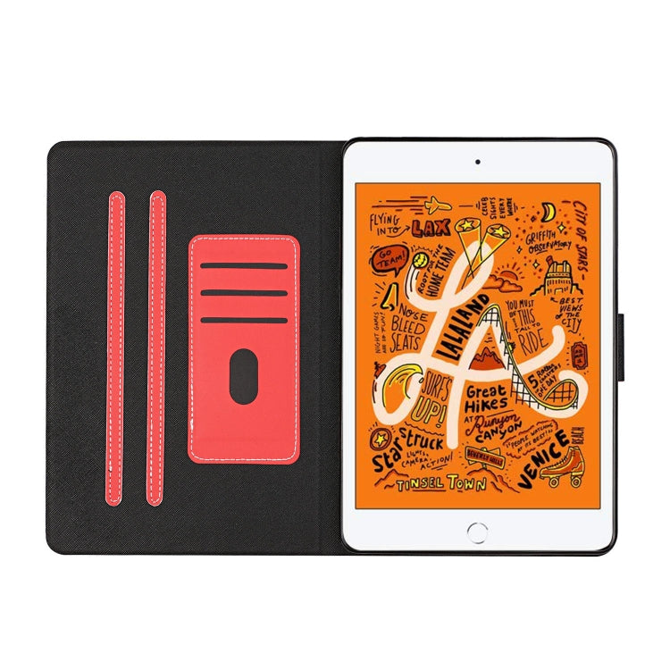 For iPad Mini 2019/ 4 /3 / 2/ 1 Solid Color Horizontal Flip Leather Case with Card Slots & Holder & Sleep / Wake-up Function