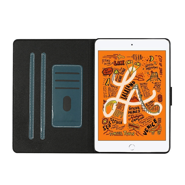 For iPad Mini 2019/ 4 /3 / 2/ 1 Solid Color Horizontal Flip Leather Case with Card Slots & Holder & Sleep / Wake-up Function